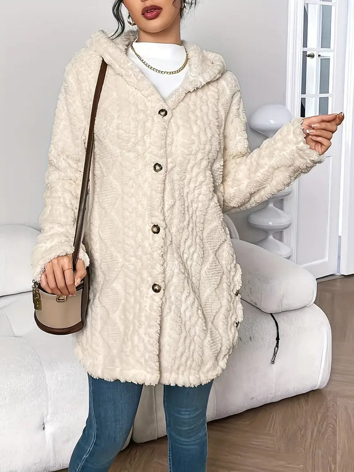 Damen Strickjacke Longline mit Kapuze (9)