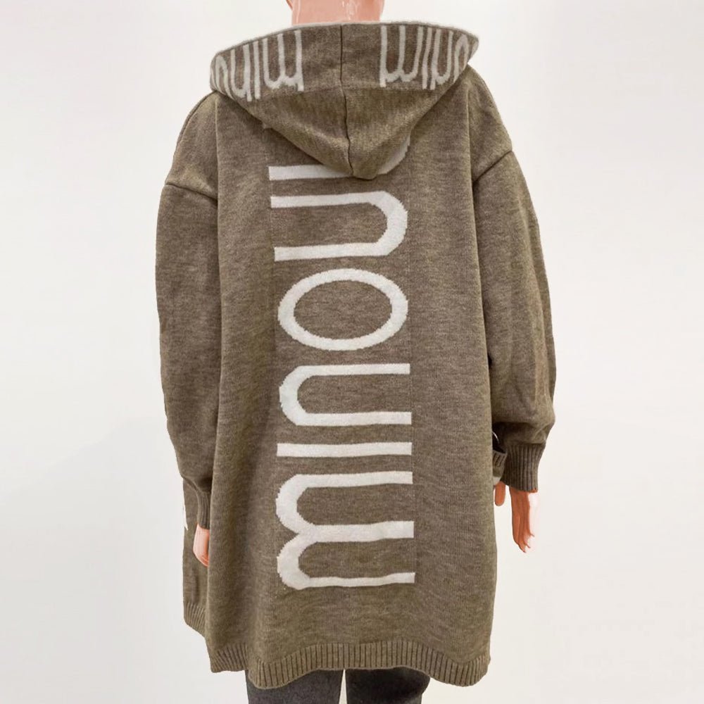 Damen Strickjacke mit Kapuze für Herbsttage (2)