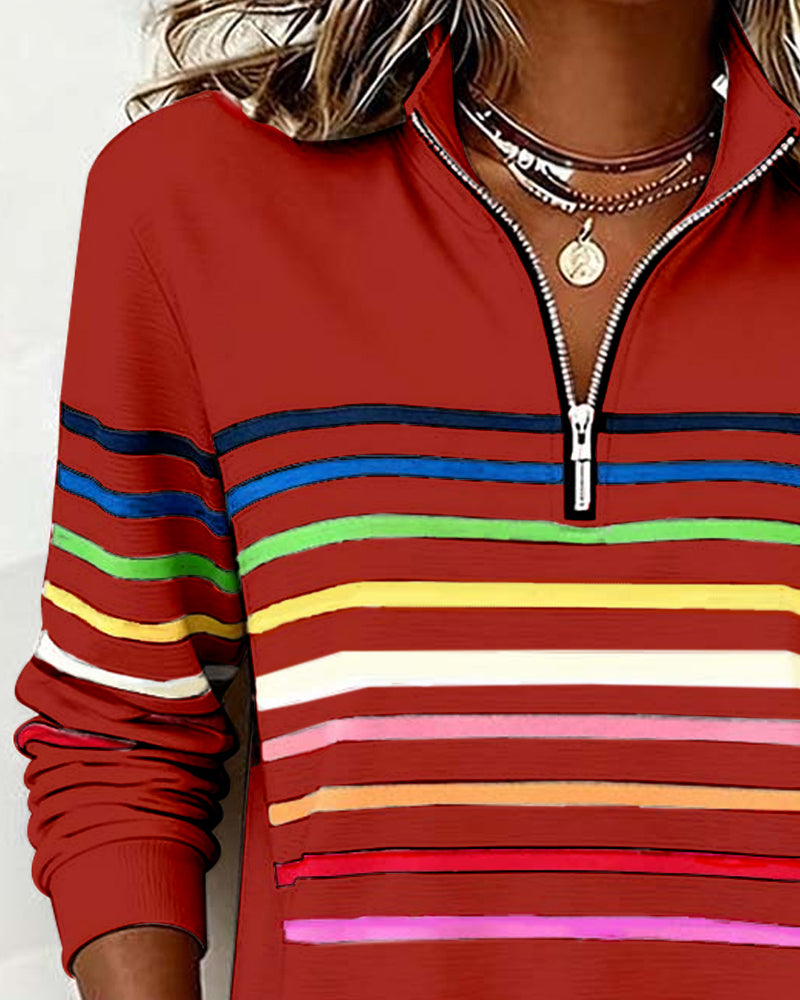 Damen Strickjacke mit Streifenbändern für Herbst (11)