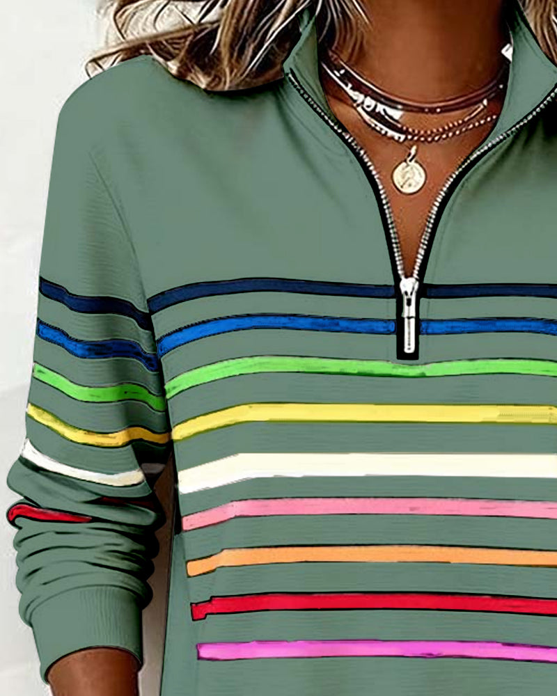 Damen Strickjacke mit Streifenbändern für Herbst (17)