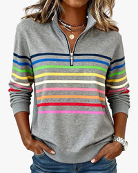 Johanna | Damen Strickjacke mit Streifenbändern für Herbst