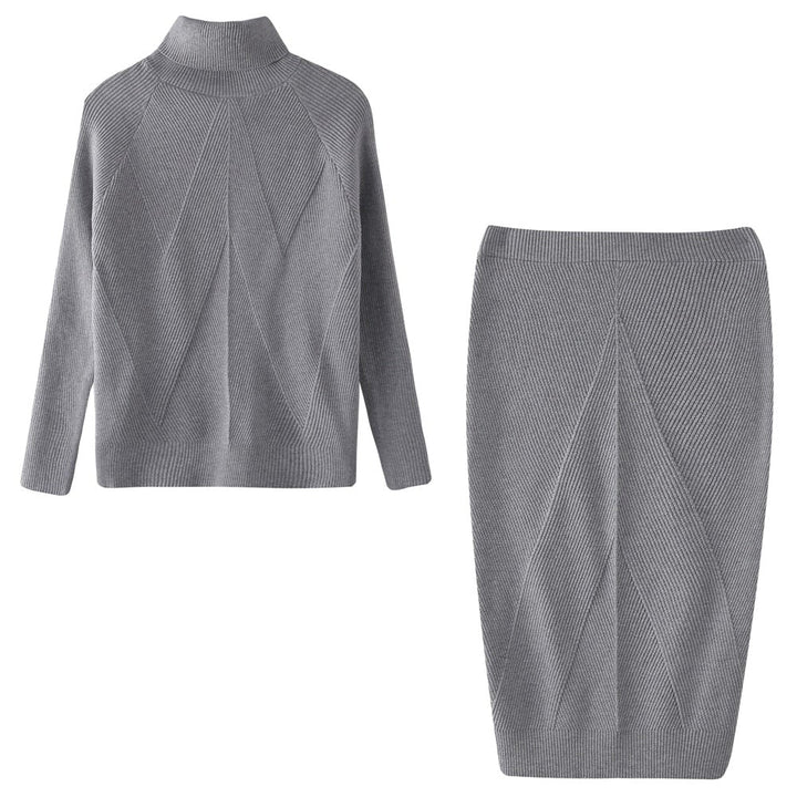 Damen Strickkleid für Festliche Herbstabende in Grau