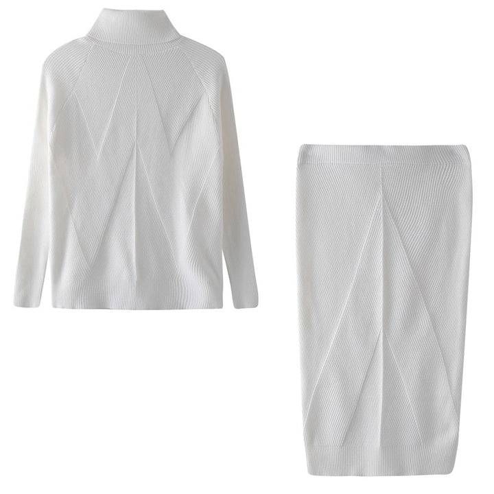 Damen Strickkleid für Festliche Herbstabende in Weiß