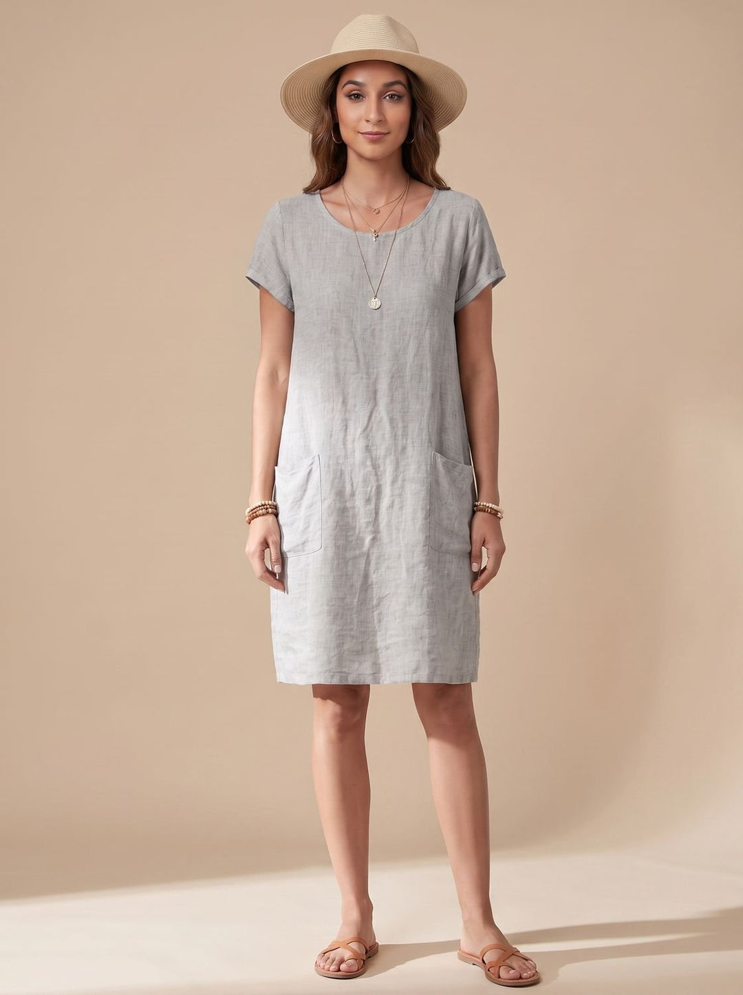 Damen Strickkleid für Sommer in Mini in Grau