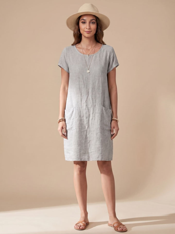 Damen Strickkleid für Sommer in Mini in Grau