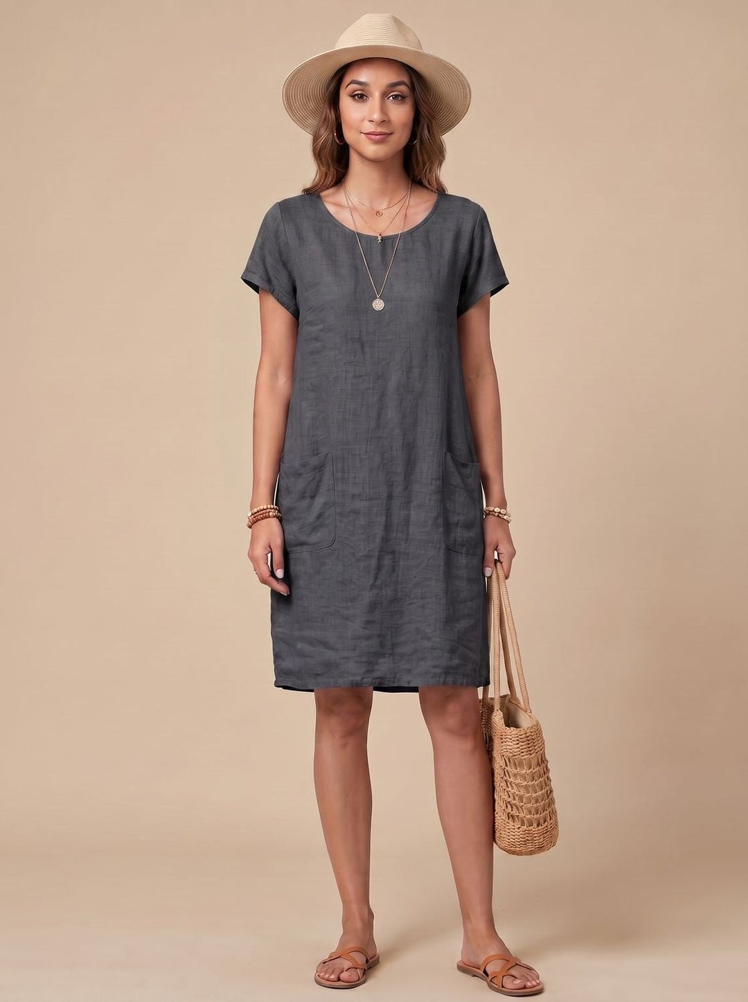 Damen Strickkleid für Sommer in Mini in Schwarz