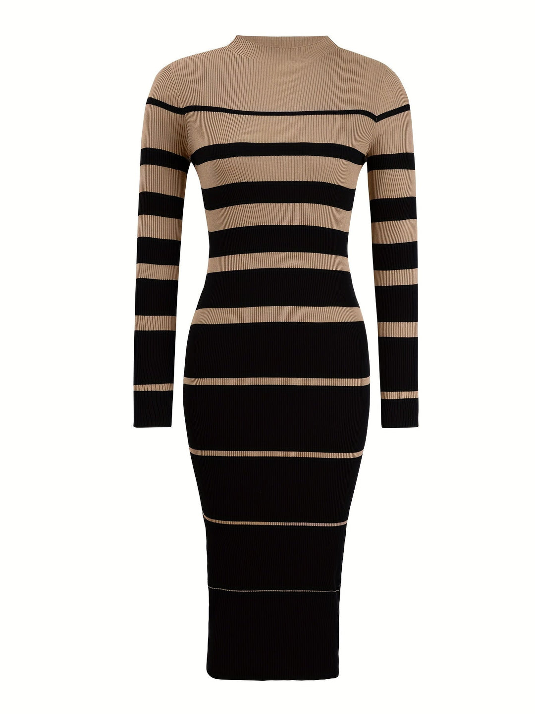 Damen Strickkleid gestreift für festliche Abende (6)