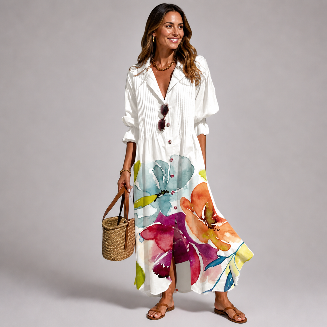 Damen Strickkleid in Maxilänge für Sommer in Weiß