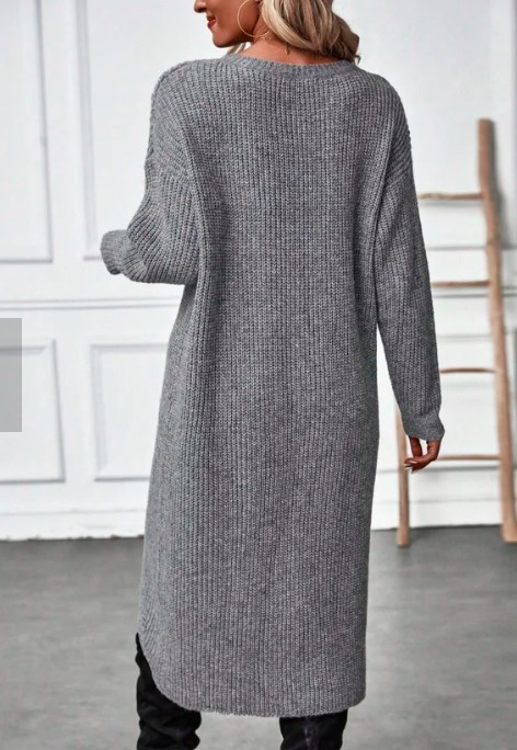 Damen Strickkleid Lang für den Herbst (2)