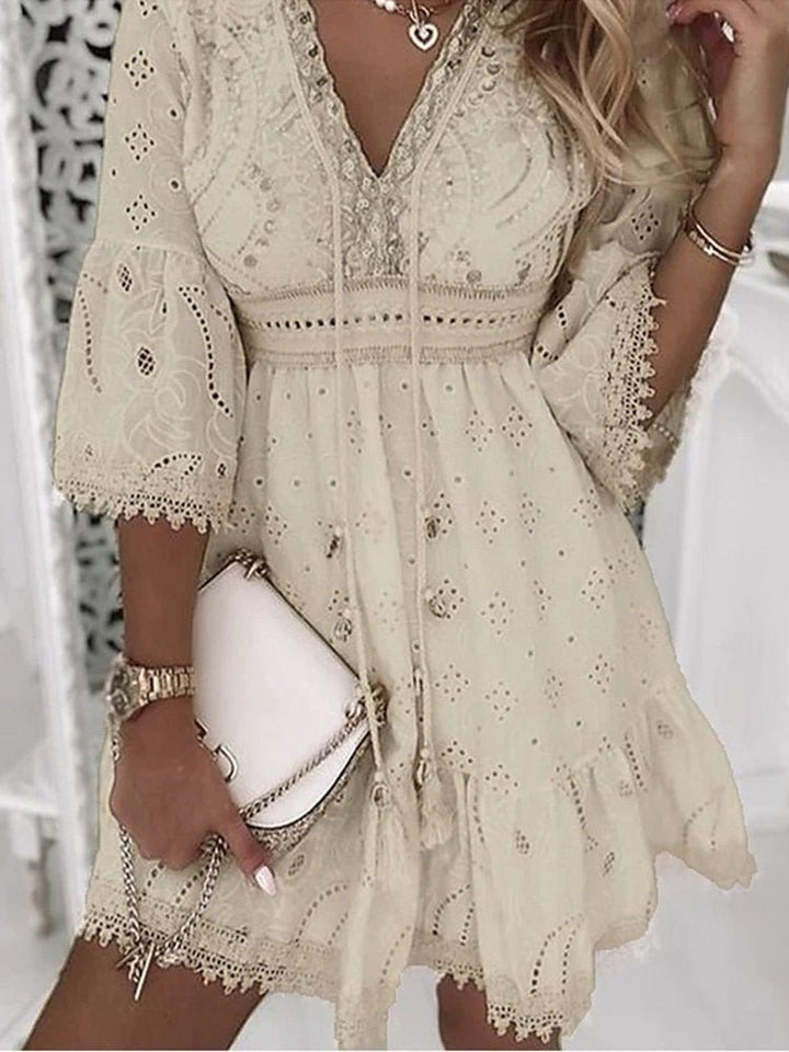 Damen Strickkleid leicht und festlich in Hellgelb