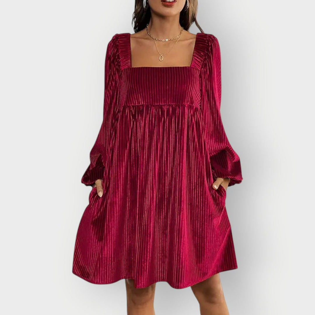 Damen Strickkleid Mini Plissiert für Feste (4)