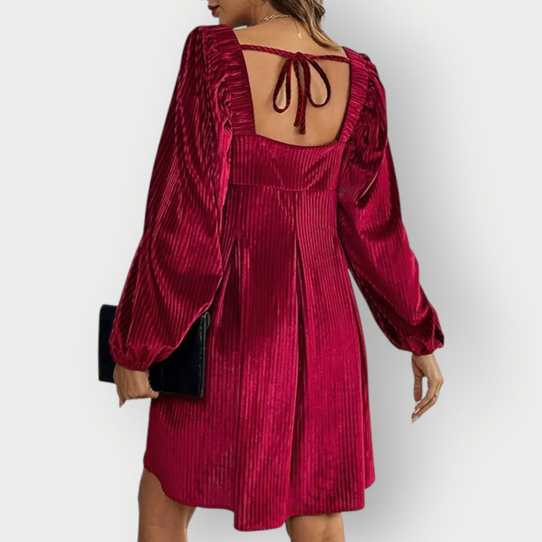 Damen Strickkleid Mini Plissiert für Feste (5)