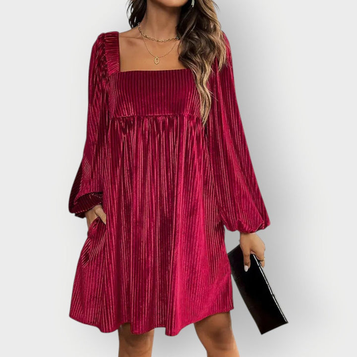 Damen Strickkleid Mini Plissiert für Feste (6)
