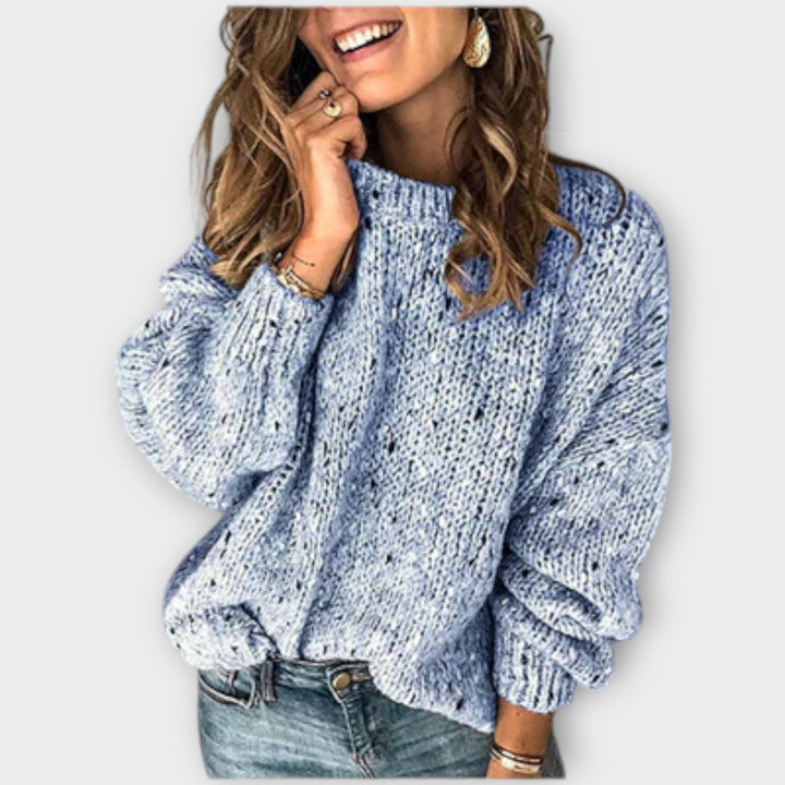 Damen Strickpullover im Vintage-Stil für Herbst in Blau
