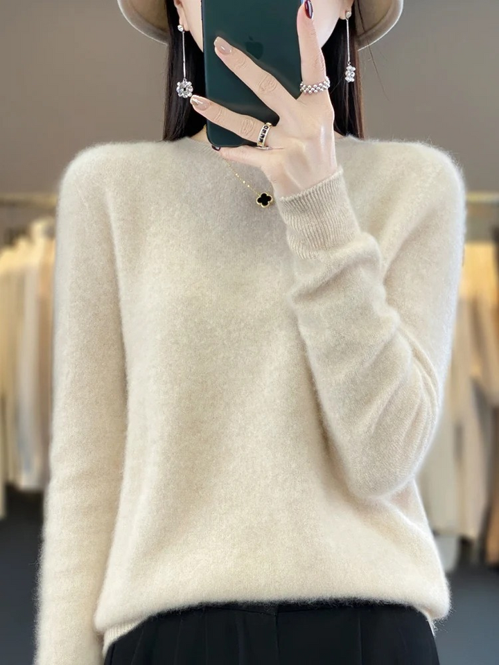 Damen Strickpullover Langarm mit Rundhalsausschnitt (3)