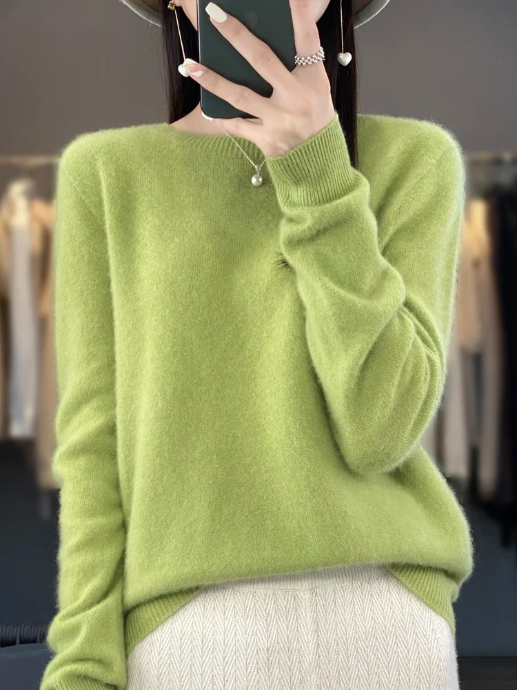Damen Strickpullover Langarm mit Rundhalsausschnitt (4)