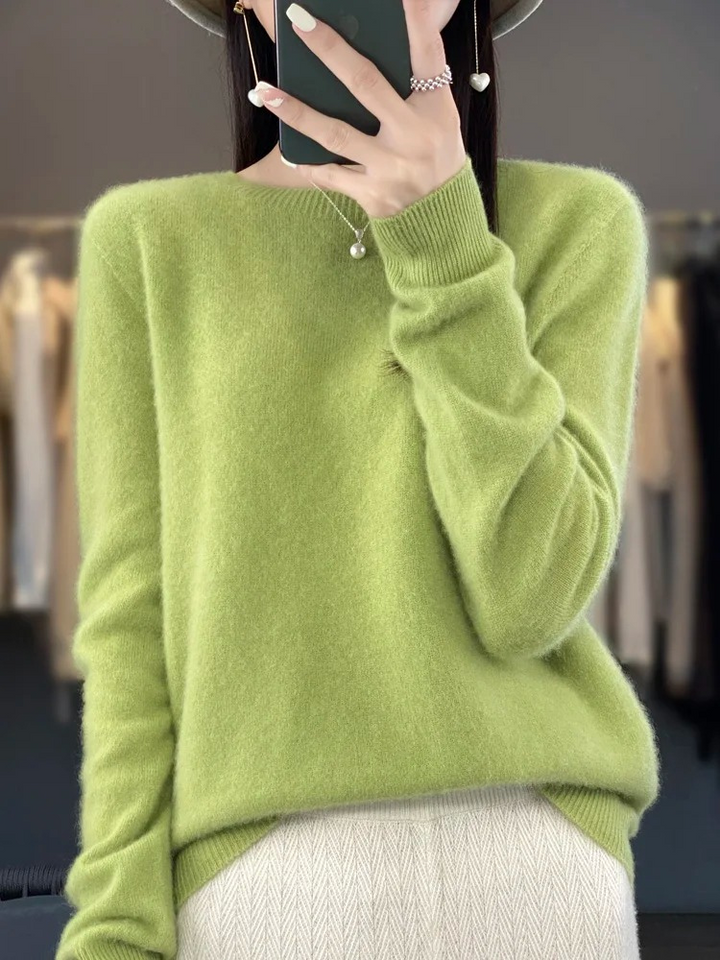 Damen Strickpullover Langarm mit Rundhalsausschnitt (4)