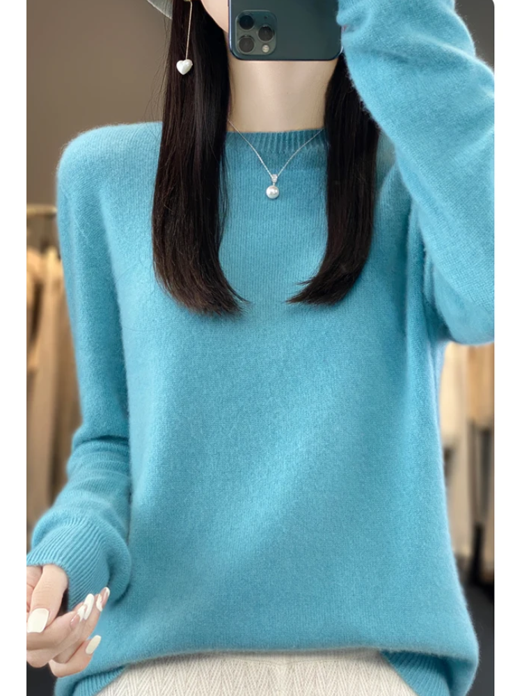Damen Strickpullover Langarm mit Rundhalsausschnitt (6)