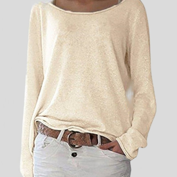 Damen Strickpullover mit Langarm im Relaxed-Fit in Beige