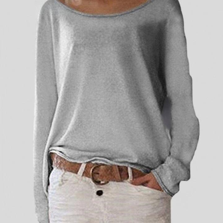 Damen Strickpullover mit Langarm im Relaxed-Fit in Grau