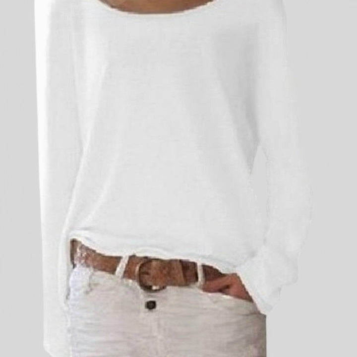 Damen Strickpullover mit Langarm im Relaxed-Fit in Weiß