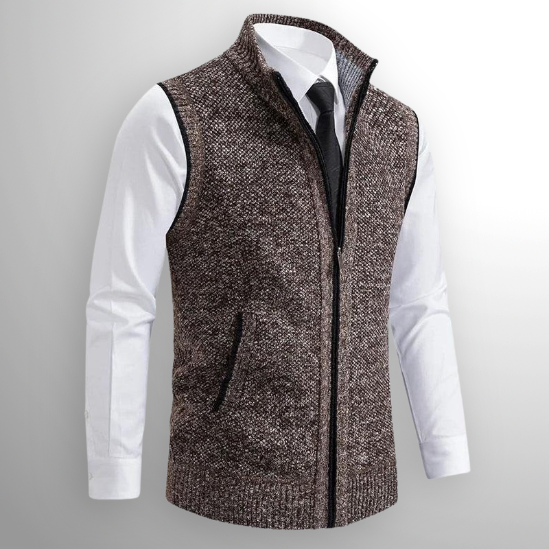 Damen Sweatshirt Weste zum Überziehen für Herbst in Braun