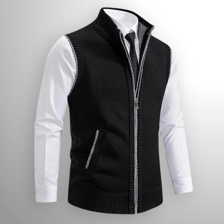 Damen Sweatshirt Weste zum Überziehen für Herbst in Schwarz