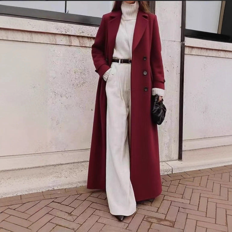 Damen Tailierter Langarmmantel für Herbst (4)