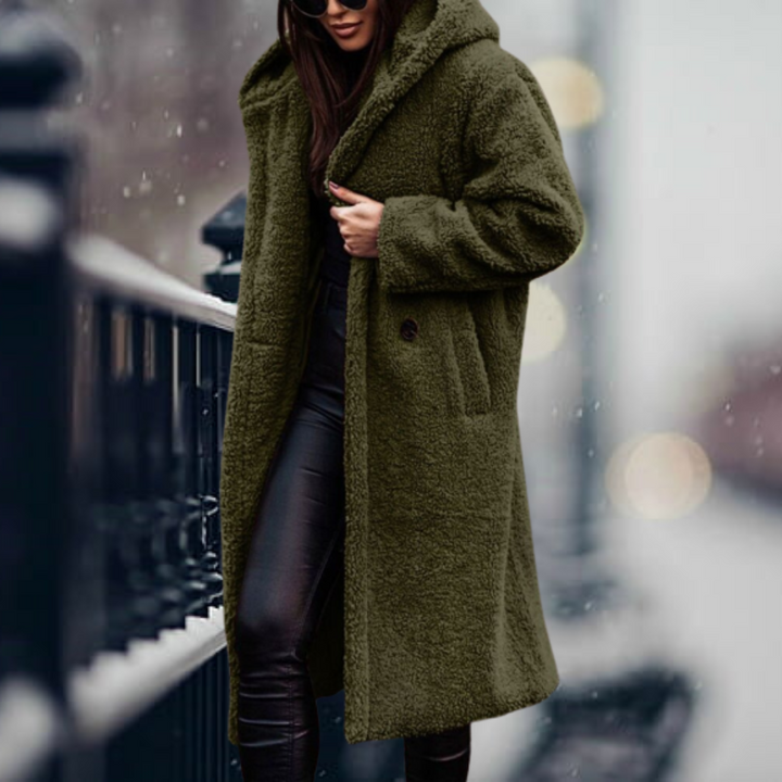 Damen Teddy Jacke für den Herbst in Armeegrün