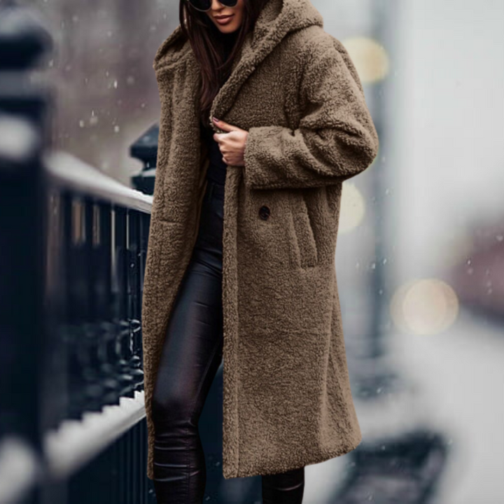 Damen Teddy Jacke für den Herbst in Khaki