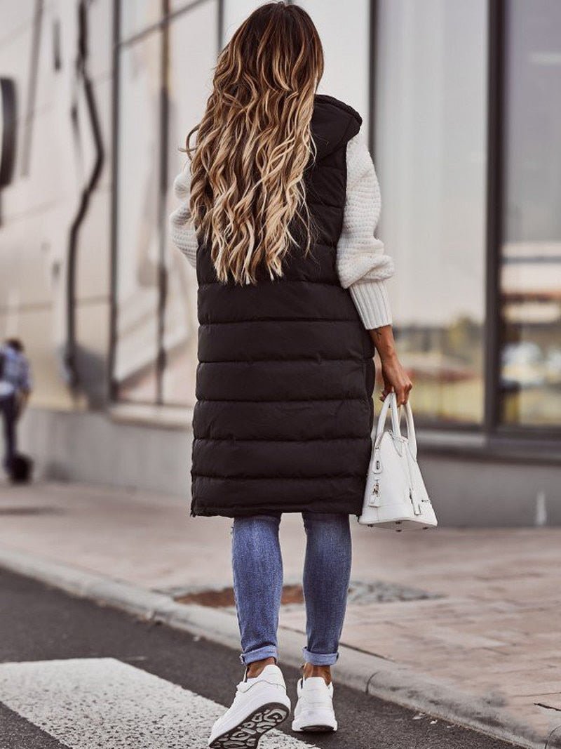 Damen Teddy-Weste knielang für Herbst (4)