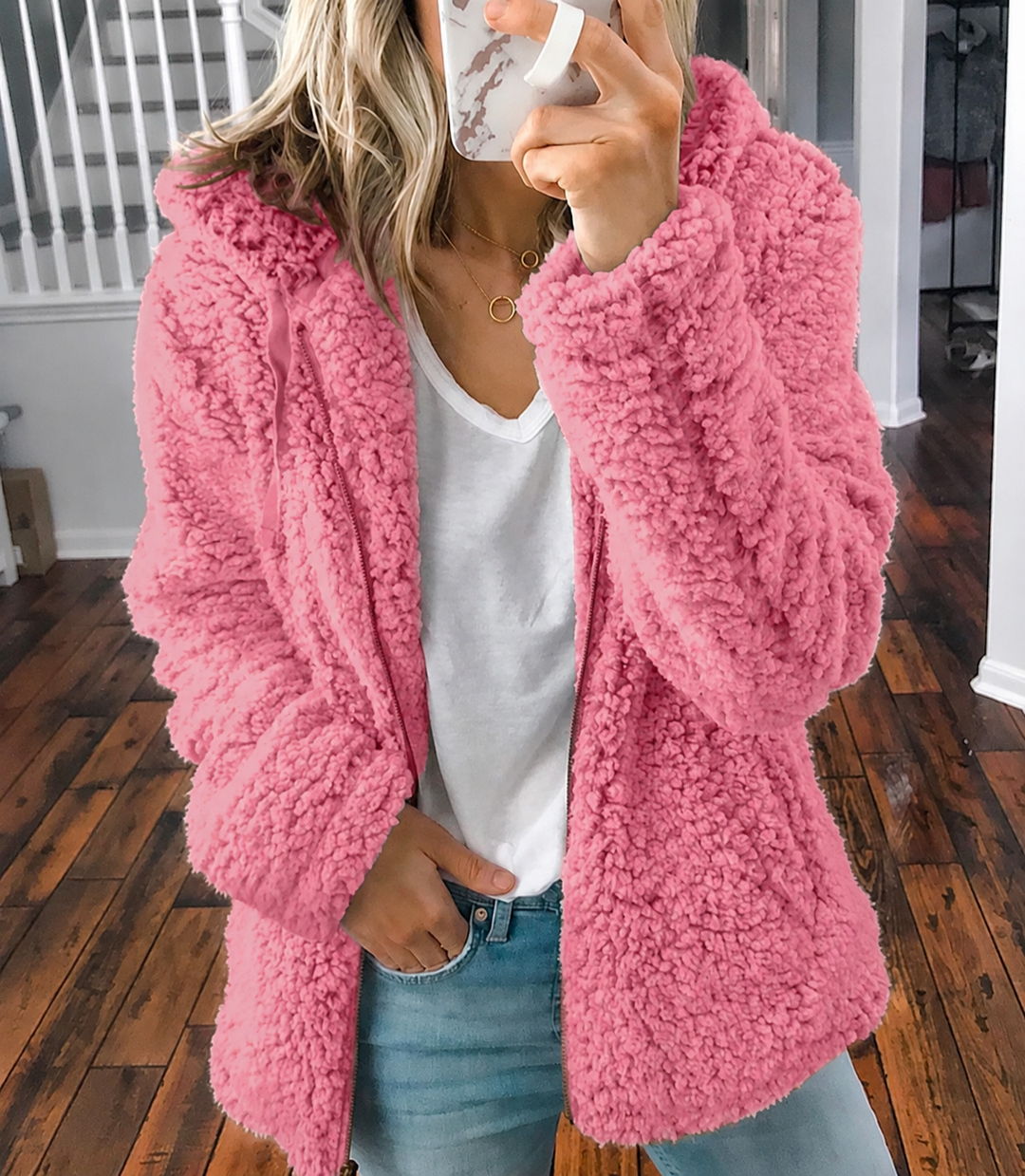 Damen Teddy-Weste Oversized zum Überziehen (6)
