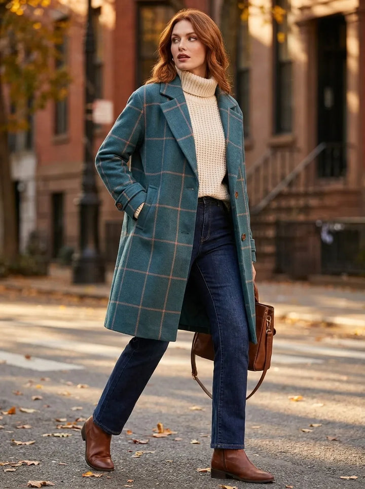 Damen Trenchcoat im klassischen Karomuster (4)