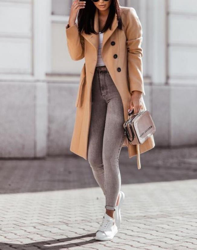 Damen Trenchcoat Klassisch Für Den Herbst (6)