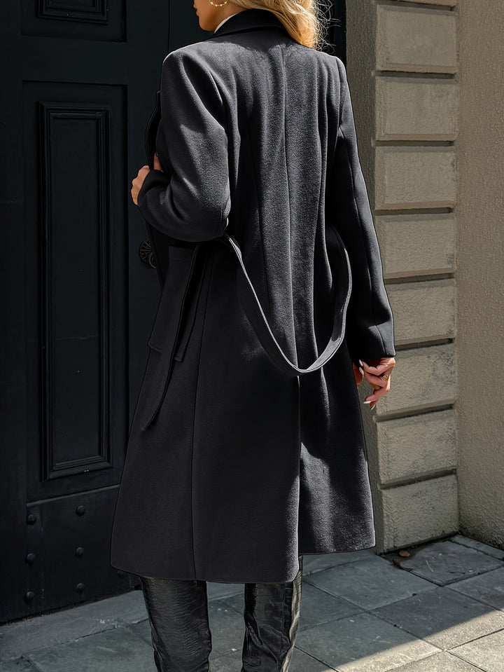 Damen Trenchcoat lang klassisch für Herbst in Hellbraun 15