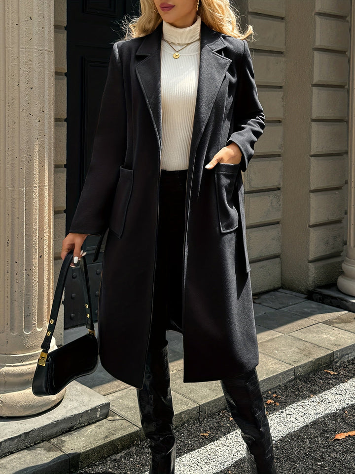 Damen Trenchcoat lang klassisch für Herbst in Hellbraun 16