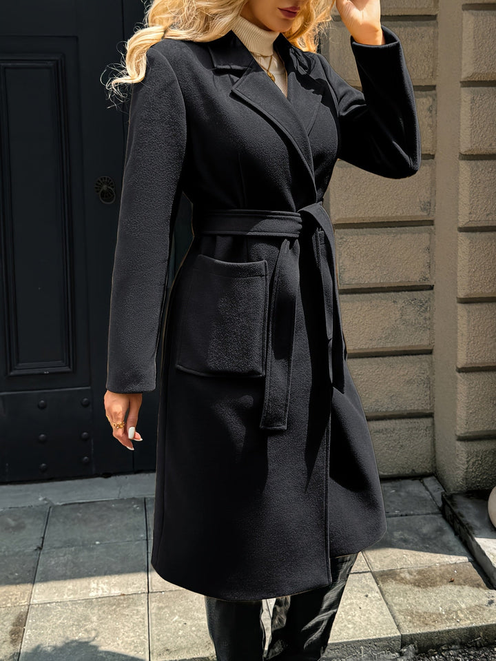 Damen Trenchcoat lang klassisch für Herbst in Hellbraun 17