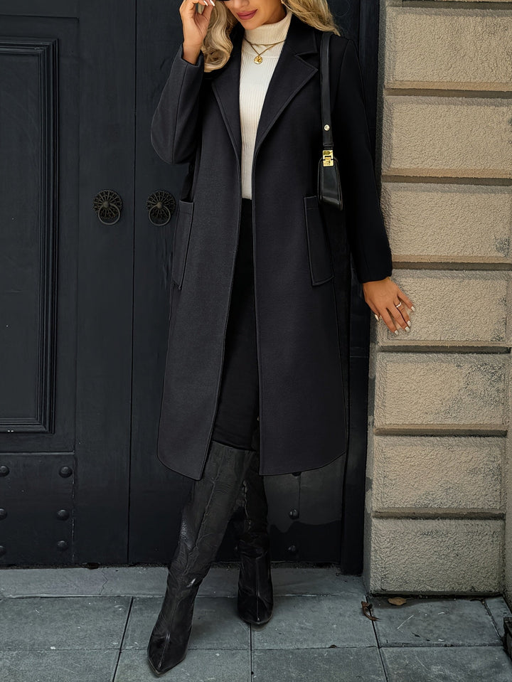 Damen Trenchcoat lang klassisch für Herbst in Hellbraun 18