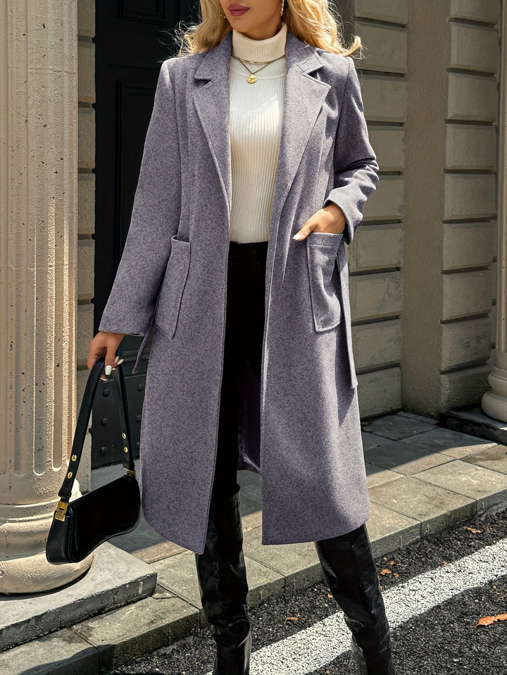 Damen Trenchcoat lang klassisch für Herbst in Hellbraun 21
