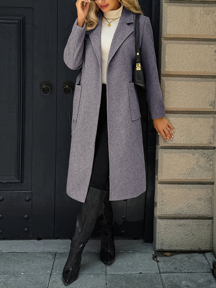 Damen Trenchcoat lang klassisch für Herbst in Hellbraun 23