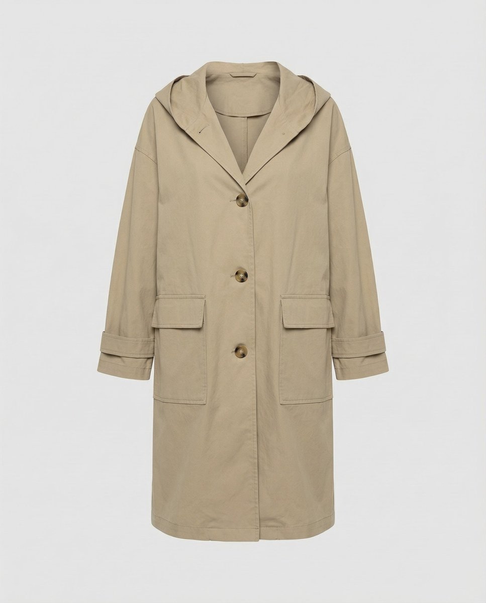 Damen Wasserdichter Trenchcoat Elegant Knielang (7)
