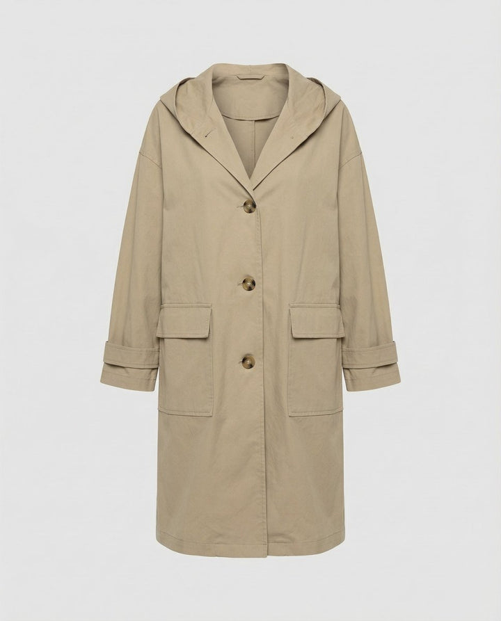 Damen Wasserdichter Trenchcoat Elegant Knielang (7)
