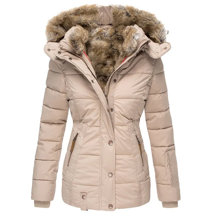 Damen Winterjacke im modernen Stil in Beige
