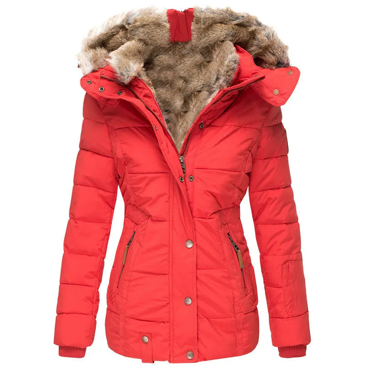 Damen Winterjacke im modernen Stil in Rot