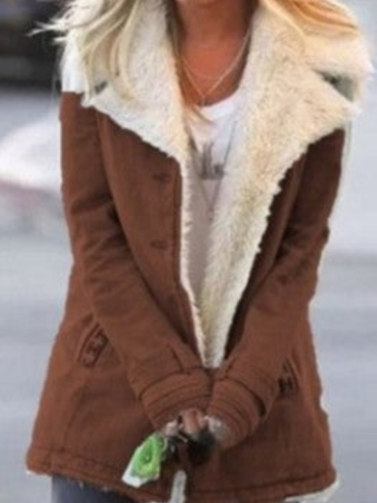 Damen Winterjacke mit atmungsaktivem Komfort in Braun