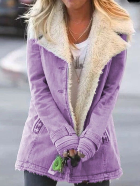Damen Winterjacke mit atmungsaktivem Komfort in Violett