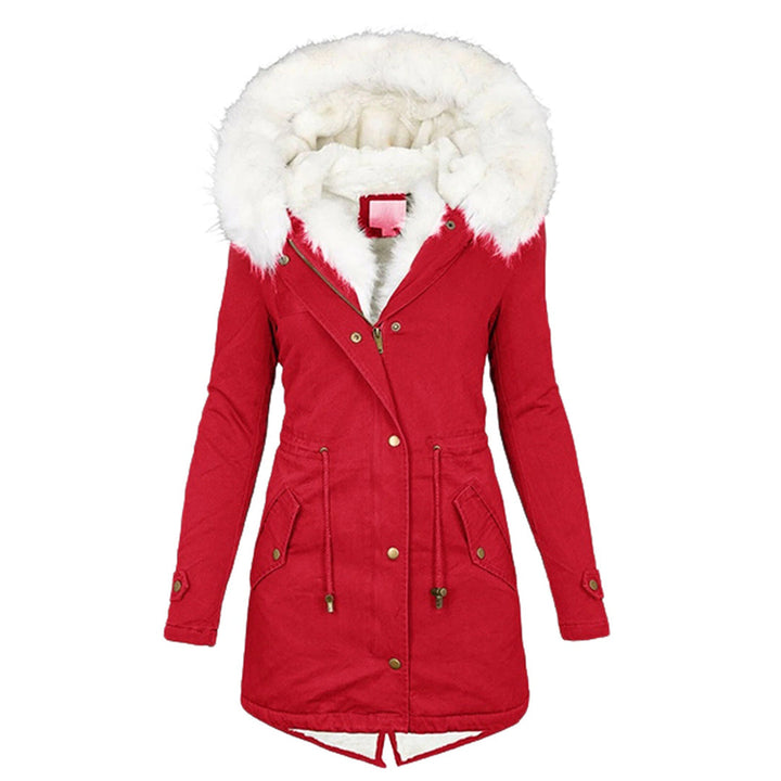 Damen Winterjacke mit Fleece-Fütterung und Windschutz in Rot