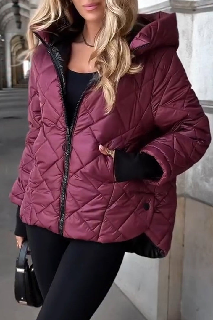 Damen Winterjacke Warm Lässig mit Kapuze (4)