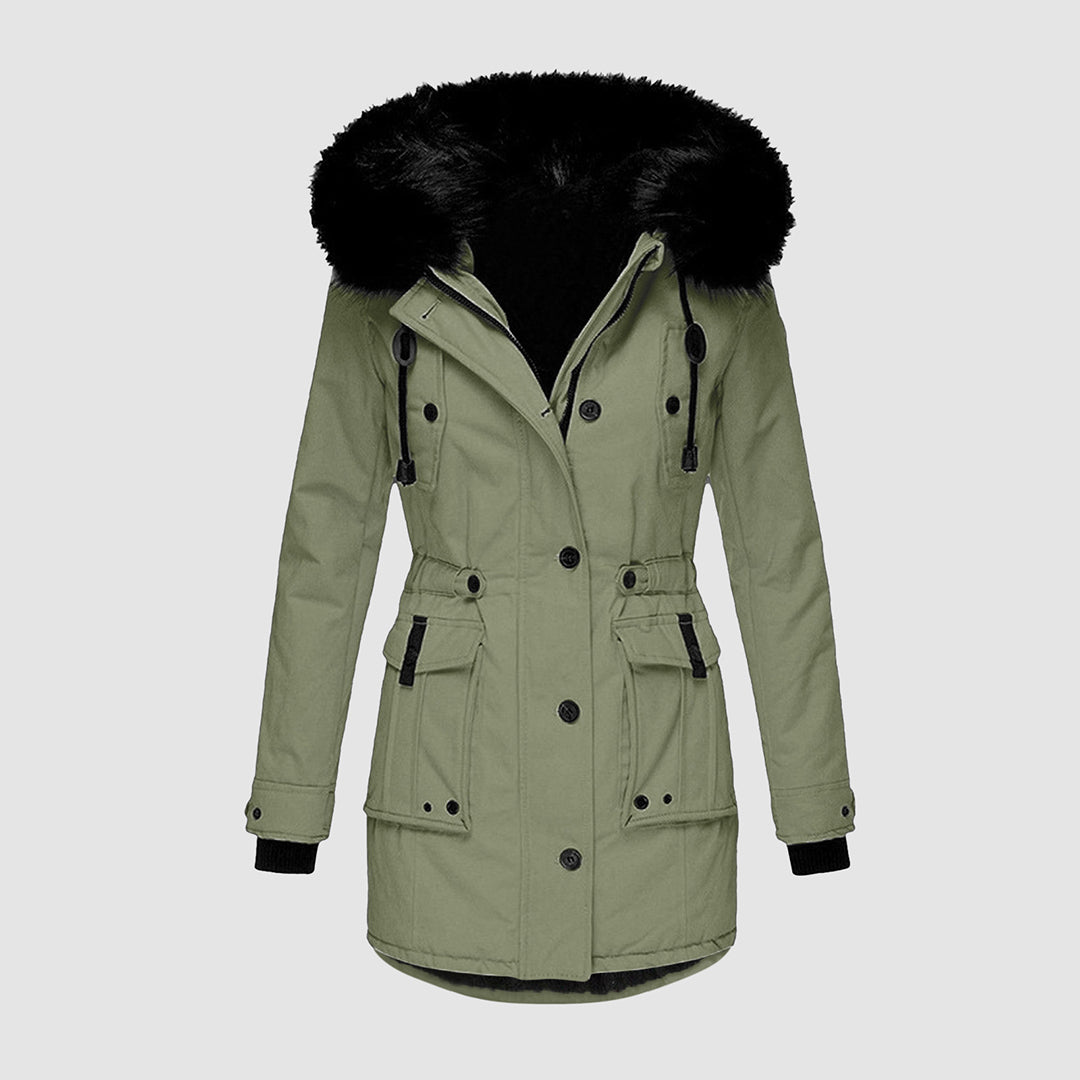 Damen Winterjacke Wasserdicht Gesteppte Modern in Grün 2