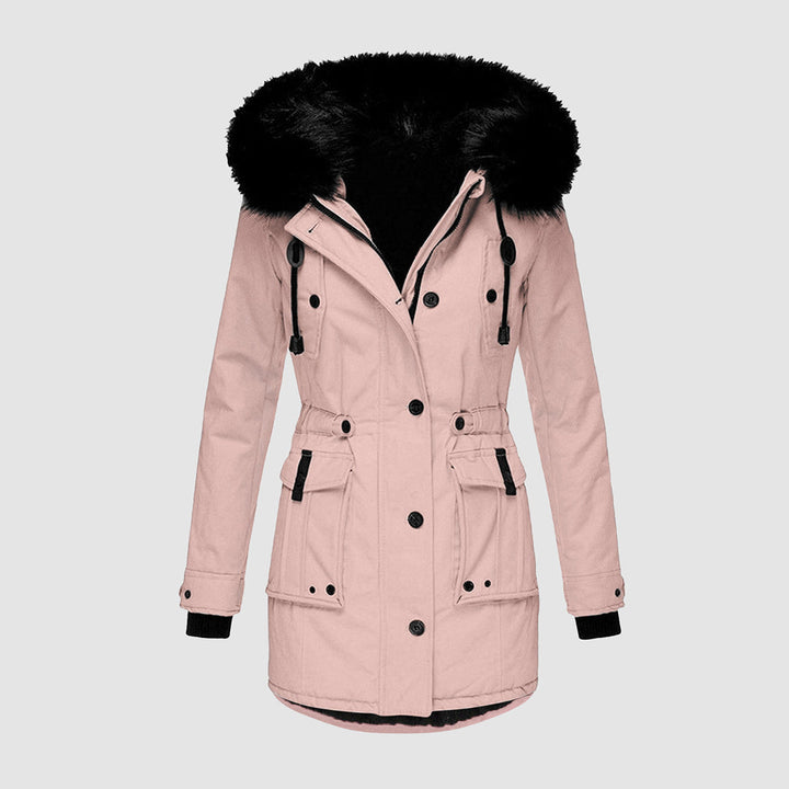 Damen Winterjacke Wasserdicht Gesteppte Modern in Rosa 2